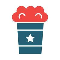 Popcorn Vector Glyph Two Color Icon For Personal And Commercial Use.