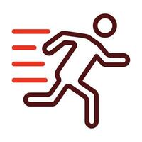 Running Vector Thick Line Two Color Icons For Personal And Commercial Use.