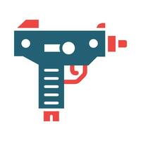 Uzi Vector Glyph Two Color Icon For Personal And Commercial Use.