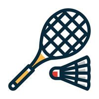 Badminton Vector Thick Line Filled Dark Colors Icons For Personal And Commercial Use.