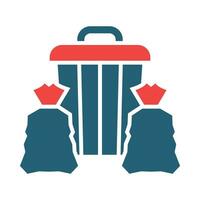 Garbage Vector Glyph Two Color Icon For Personal And Commercial Use.