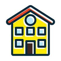 Residential User Vector Thick Line Filled Dark Colors Icons For Personal And Commercial Use.