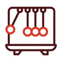 Newton's Cradle Vector Thick Line Two Color Icons For Personal And Commercial Use.