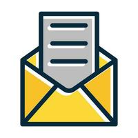 Email Vector Thick Line Filled Dark Colors Icons For Personal And Commercial Use.