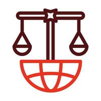 Justice Vector Thick Line Two Color Icons For Personal And Commercial Use.