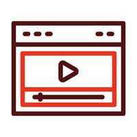 Video Player Vector Thick Line Two Color Icons For Personal And Commercial Use.