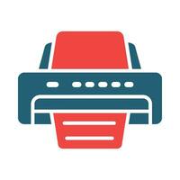 Printer Vector Glyph Two Color Icon For Personal And Commercial Use.