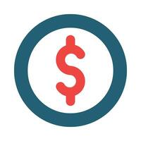 Dollar Coin Vector Glyph Two Color Icon For Personal And Commercial Use.