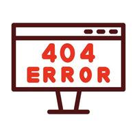 404 Error Vector Thick Line Two Color Icons For Personal And Commercial Use.