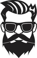 Coffee Shop Cool Black Vector Showcasing Urban Elegance Alternative Appeal Monochrome Vector Tribute to Hipster Vibes