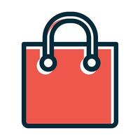 Shopping Bag Vector Thick Line Filled Dark Colors Icons For Personal And Commercial Use.