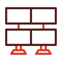 Monitors Vector Thick Line Two Color Icons For Personal And Commercial Use.