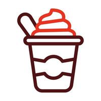 Yogurt Vector Thick Line Two Color Icons For Personal And Commercial Use.