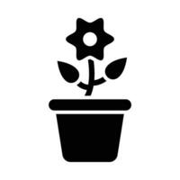 Flower Pot Vector Glyph Icon For Personal And Commercial Use.