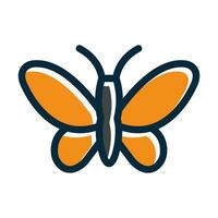 mariposa vector grueso línea lleno oscuro colores íconos para personal y comercial usar.