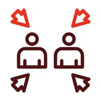 Meeting Point Vector Thick Line Two Color Icons For Personal And Commercial Use.