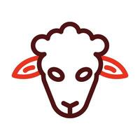 Lamb Vector Thick Line Two Color Icons For Personal And Commercial Use.