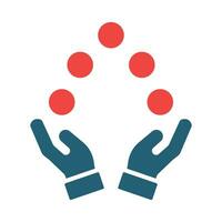 Juggling Vector Glyph Two Color Icon For Personal And Commercial Use.