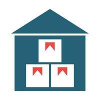 Warehouse Vector Glyph Two Color Icon For Personal And Commercial Use.
