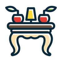 Console Table Vector Thick Line Filled Dark Colors Icons For Personal And Commercial Use.
