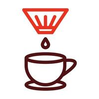 Coffee Filter Vector Thick Line Two Color Icons For Personal And Commercial Use.