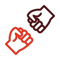 Fist Bump Vector Thick Line Two Color Icons For Personal And Commercial Use.