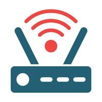 Wifi Router Vector Glyph Two Color Icon For Personal And Commercial Use.