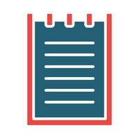 Notepad Vector Glyph Two Color Icon For Personal And Commercial Use.