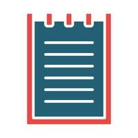 Notepad Vector Glyph Two Color Icon For Personal And Commercial Use.