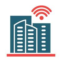 Smart City Vector Glyph Two Color Icon For Personal And Commercial Use.