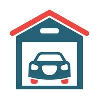 Garage Vector Glyph Two Color Icon For Personal And Commercial Use.