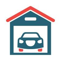 Garage Vector Glyph Two Color Icon For Personal And Commercial Use.