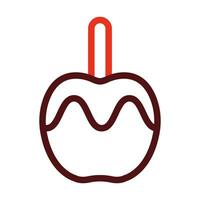 Caramelized Apple Vector Thick Line Two Color Icons For Personal And Commercial Use.