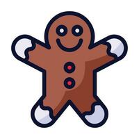 Gingerbread line filled icon vector