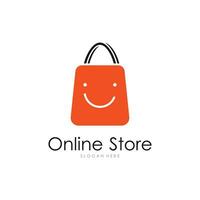 shopping bag logo vector illustration template