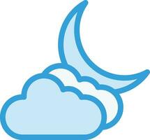 Cloudy Night Vector Icon Design Illustration