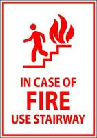 precaución firmar en caso de fuego utilizar escalera vector
