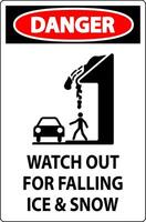 Danger Sign Watch Out For Falling Ice And Snow vector