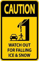 Caution Sign Watch Out For Falling Ice And Snow vector