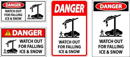 Danger Sign Watch Out For Falling Ice And Snow vector