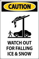 Caution Sign Watch Out For Falling Ice And Snow vector