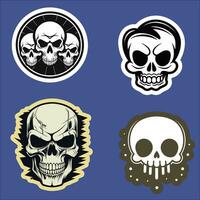 Four Skulls on a Blue Background vector