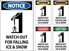 Caution Sign Watch Out For Falling Ice And Snow vector