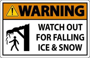 Warning Sign Watch Out For Falling Ice And Snow vector