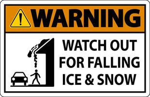 Warning Sign Watch Out For Falling Ice And Snow vector