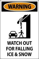 Warning Sign Watch Out For Falling Ice And Snow vector