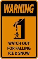 Warning Sign Watch Out For Falling Ice And Snow vector