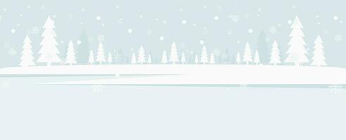 winter background landscape for banner, web poster, with snowy trees vector