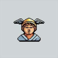 Pixel art illustration Hermes Mercury. Pixelated Greek Hermes. Greek Mythology Hermes pixelated for the pixel art game and icon for website and video game. old school retro. vector