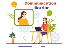 Communication Barrier Vector Illustration with Bad Communications, Disagreements and Problems to Misunderstanding Create Confusion in Flat Background